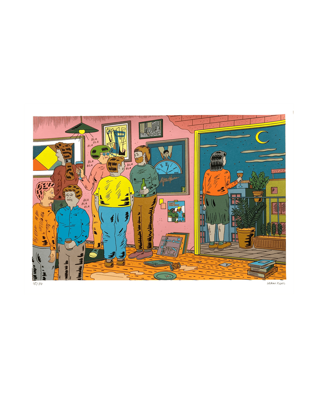 Úrsula en la fiesta - Serigrafía a 9 tintas